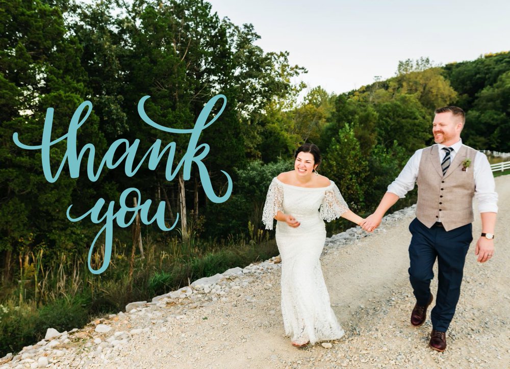 What to do with your wedding photos: print photo thank you cards